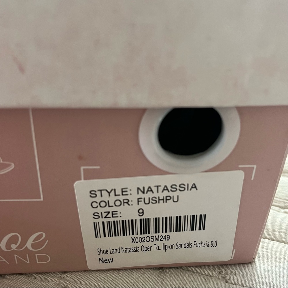 New In Box Pink slide on heels. Shoe Land Size 9. Only tried on. - Picture 4 of 6